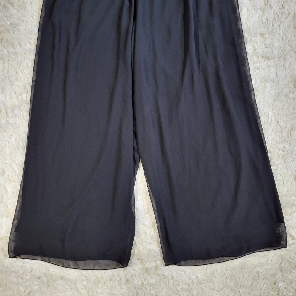 Alex Evenings Plus Straight Leg Pant with Georgette Split Leg Overlay Size 2X - Picture 4 of 15